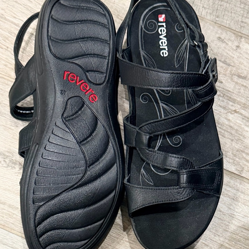 Revere Women's Black Sandals MIAMI SZ 11 EU 42 walking shoe